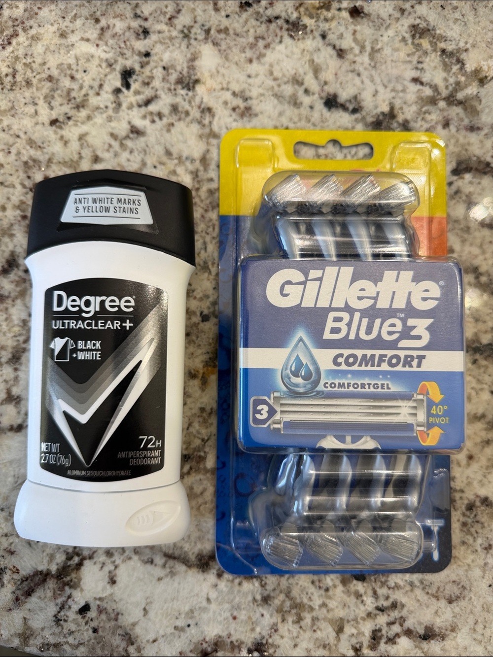 Mens deodorant and razors.
